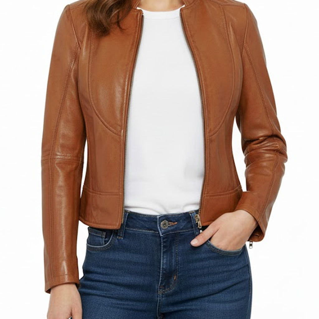 Women's Leather Jackets - Real Lambskin Stylish Leather Jacket Women