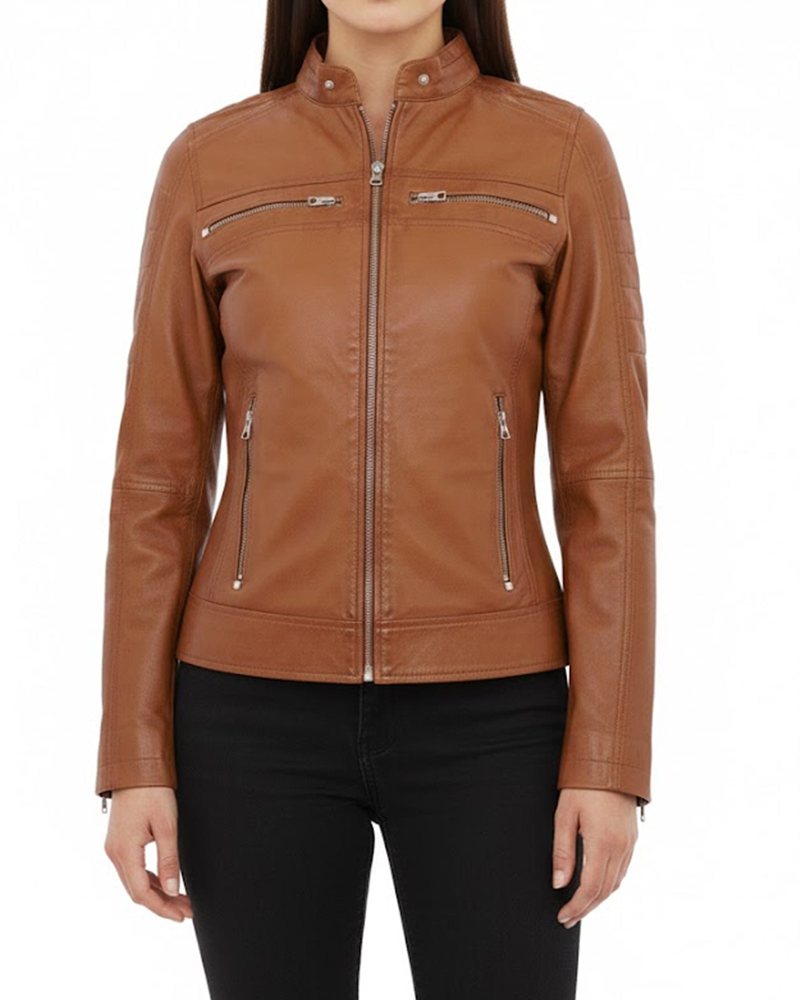 Leather Jacket Women - Motorcycle Jacket Real Lambskin Leather Jackets For Women's