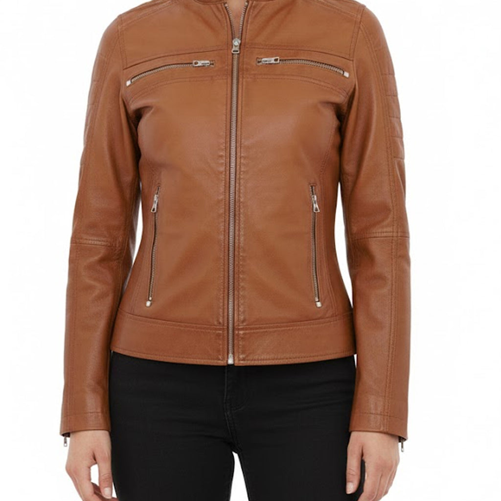Leather Jacket Women - Motorcycle Jacket Real Lambskin Leather Jackets For Women's