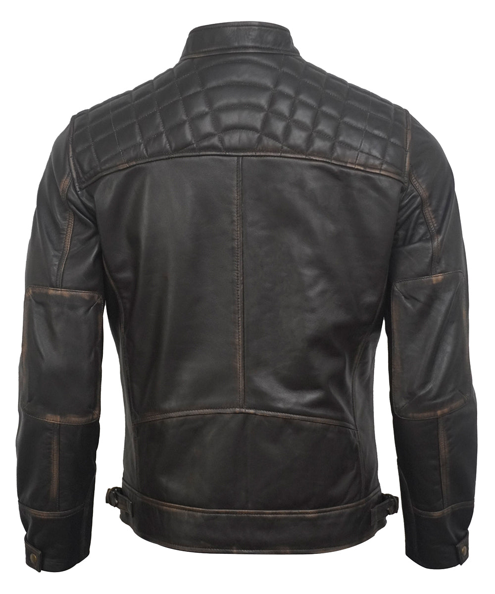 Men's Leather Jackets - Biker Style Real Lambskin Leather Motorcycle Jacket Men
