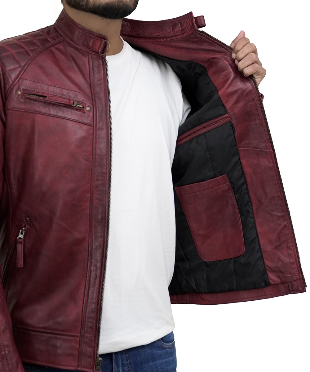 Men's Leather Jackets - Biker Style Real Lambskin Leather Motorcycle Jacket Men