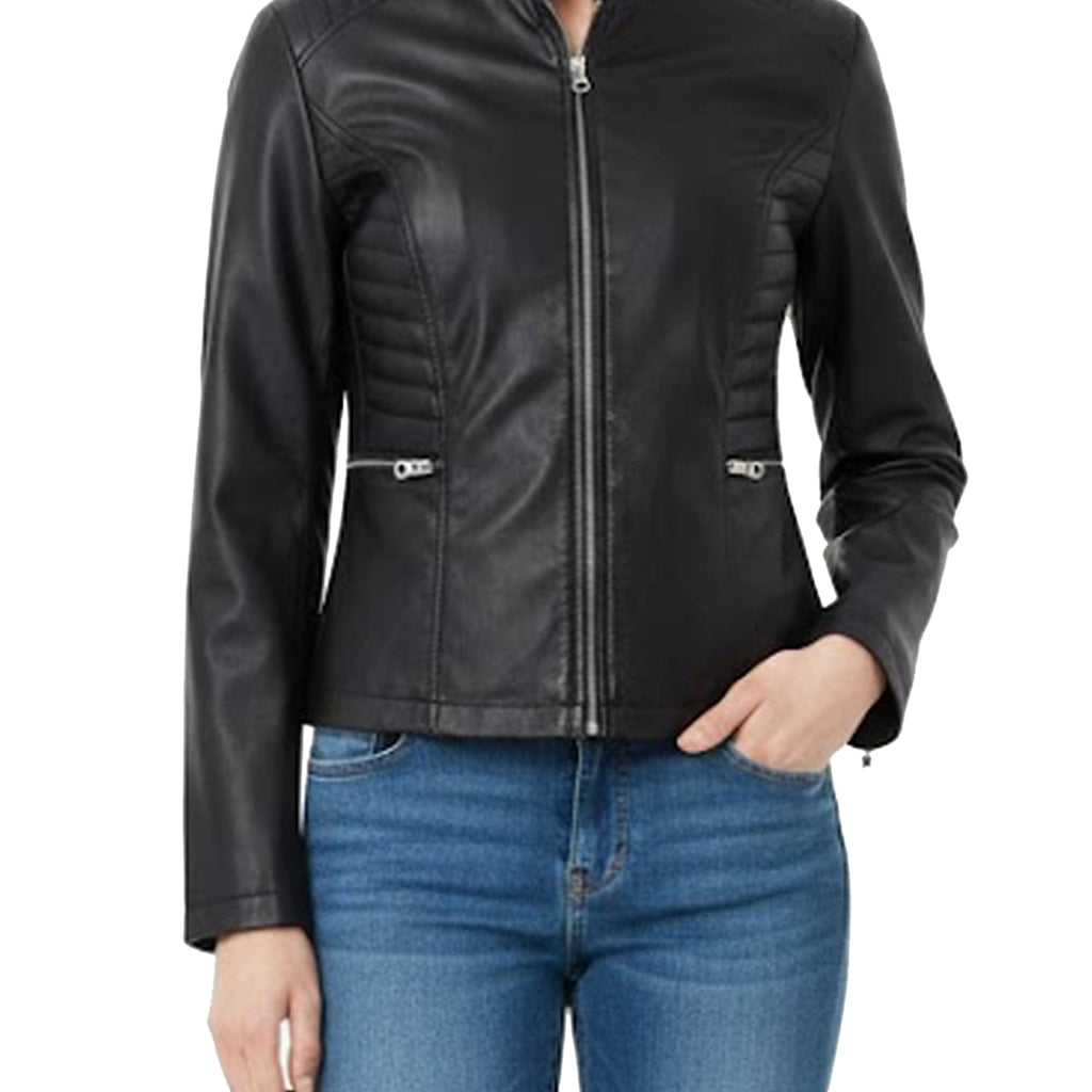 Leather Jacket Women - Cafe Racer Style Real Lambskin Leather Jackets For Women's