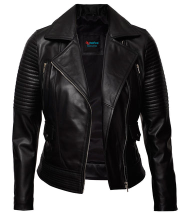 Leather Jacket Women - Motorcycle Jacket Real Lambskin Leather Jackets For Women's