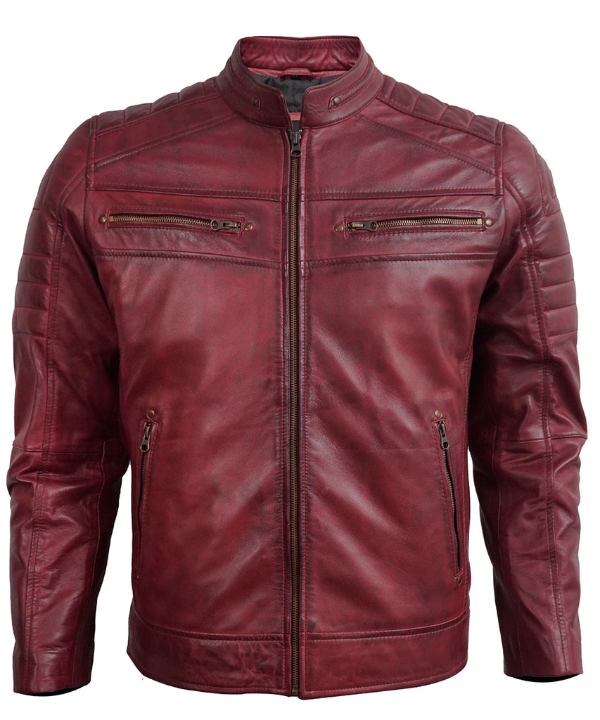 Men's Leather Jackets - Biker Style Real Lambskin Leather Motorcycle Jacket Men