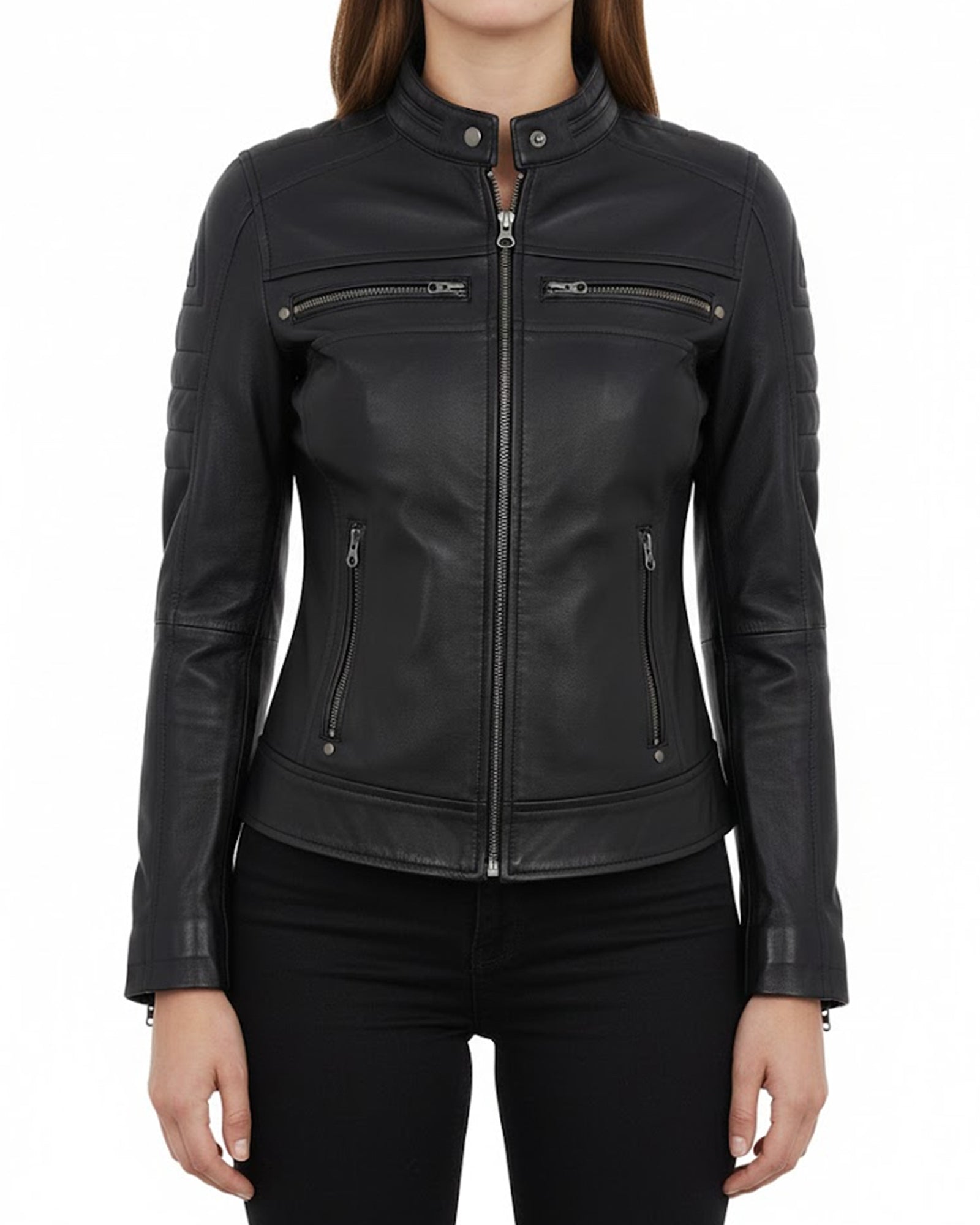 Leather Jacket Women - Motorcycle Jacket Real Lambskin Leather Jackets For Women's