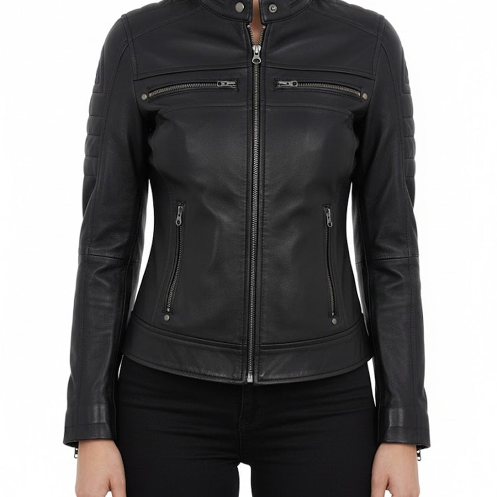 Leather Jacket Women - Motorcycle Jacket Real Lambskin Leather Jackets For Women's