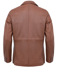 Leather Blazer Men - Casual 2 Button Coat