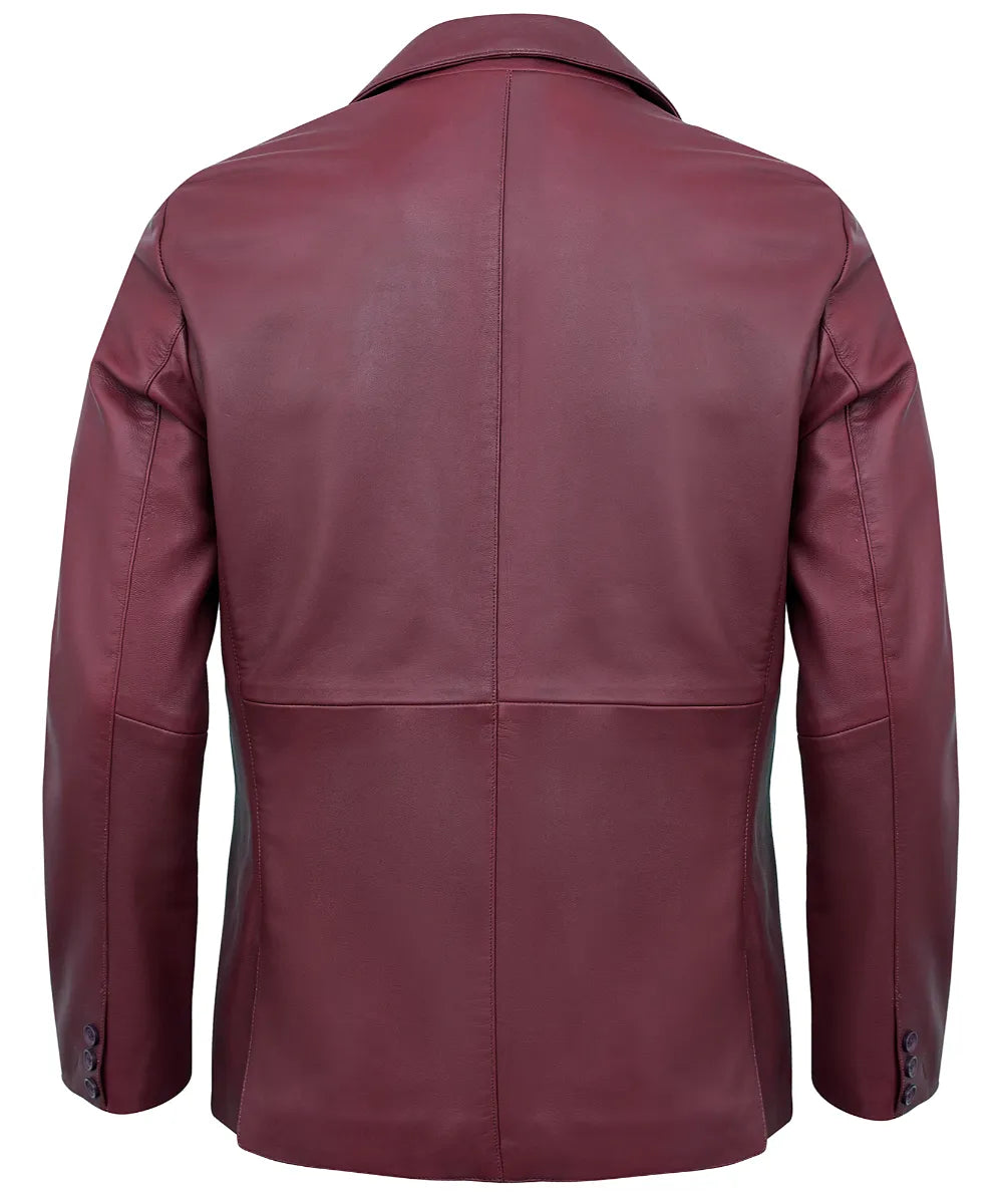 Leather Blazer Men - Casual 2 Button Coat