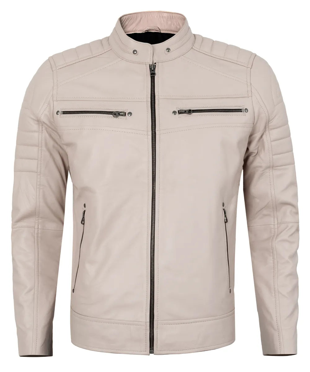Men's Leather Jackets - Biker Style Real Lambskin Leather Motorcycle Jacket Men