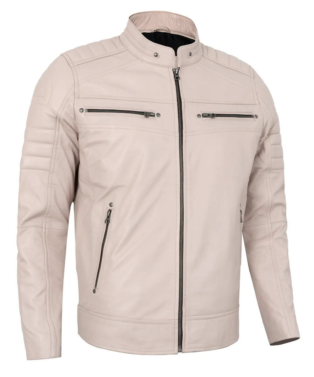 Men's Leather Jackets - Biker Style Real Lambskin Leather Motorcycle Jacket Men