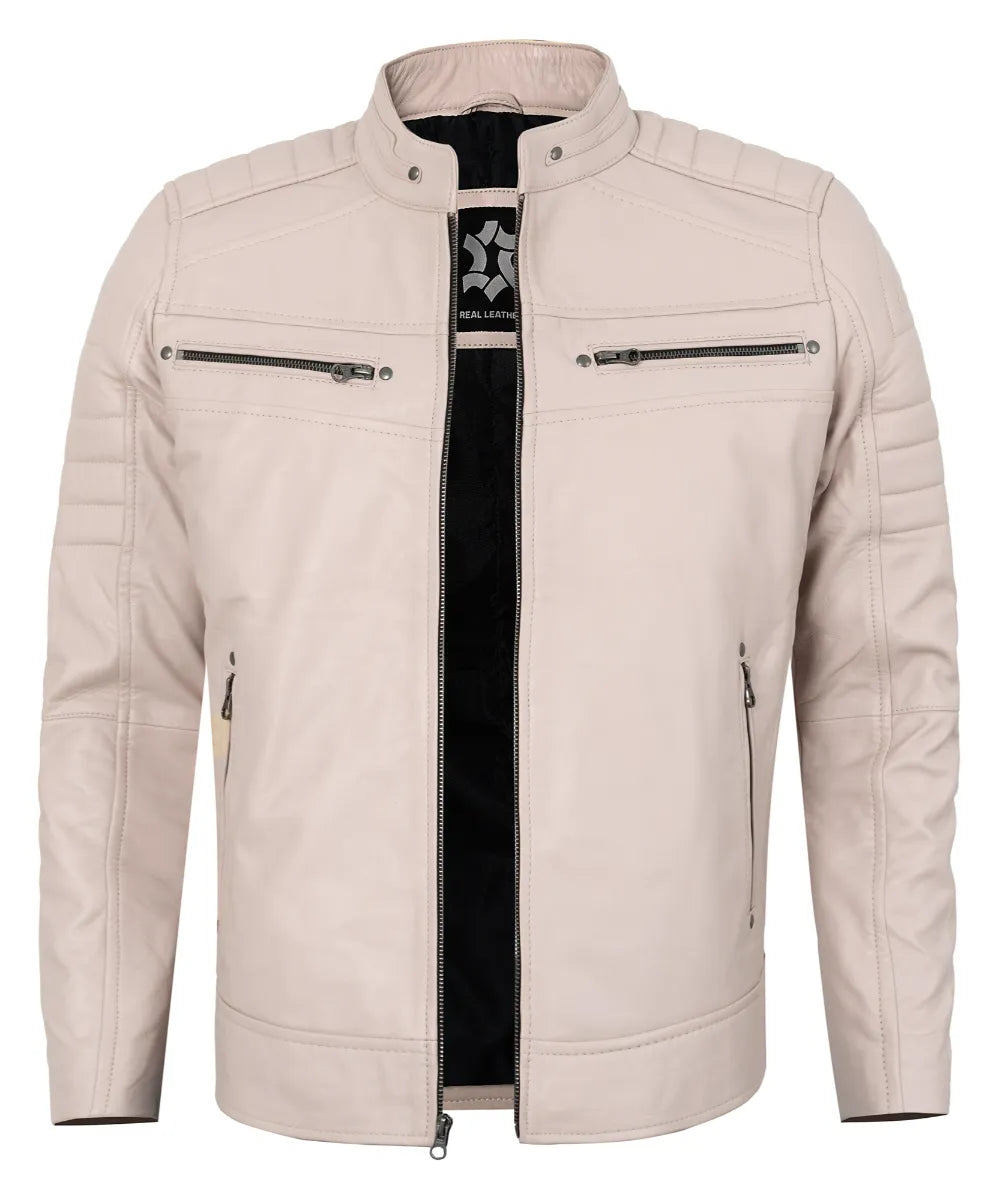 Men's Leather Jackets - Biker Style Real Lambskin Leather Motorcycle Jacket Men