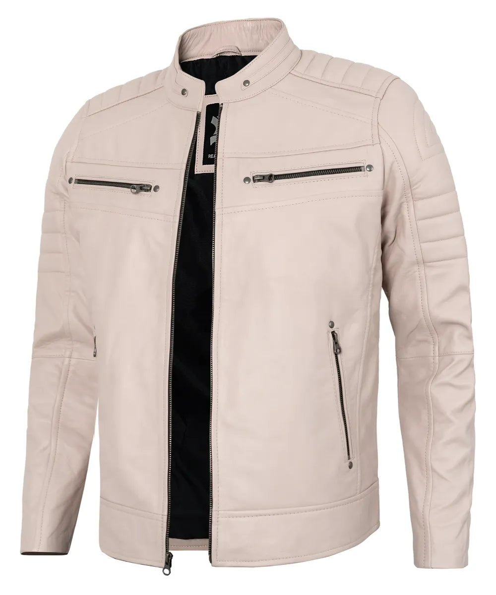 Men's Leather Jackets - Biker Style Real Lambskin Leather Motorcycle Jacket Men