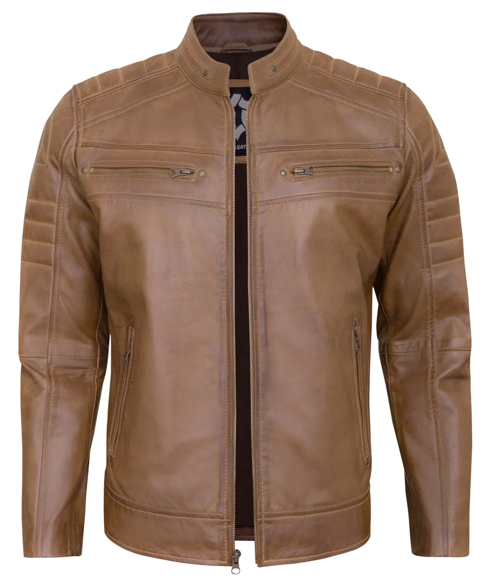 Men's Leather Jackets - Biker Style Real Lambskin Leather Motorcycle Jacket Men