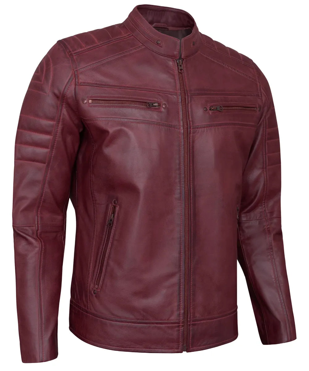 Men's Leather Jackets - Biker Style Real Lambskin Leather Motorcycle Jacket Men