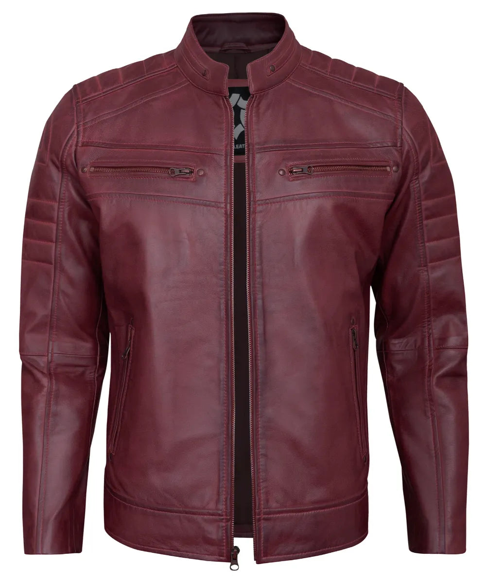 Men's Leather Jackets - Biker Style Real Lambskin Leather Motorcycle Jacket Men