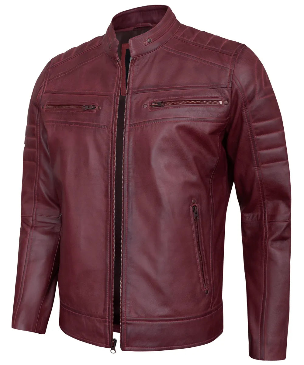 Men's Leather Jackets - Biker Style Real Lambskin Leather Motorcycle Jacket Men