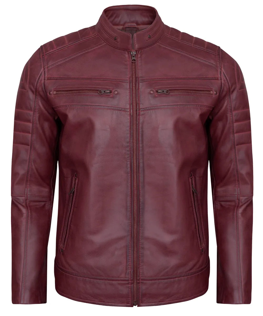 Men's Leather Jackets - Biker Style Real Lambskin Leather Motorcycle Jacket Men